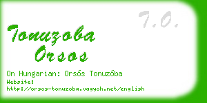 tonuzoba orsos business card